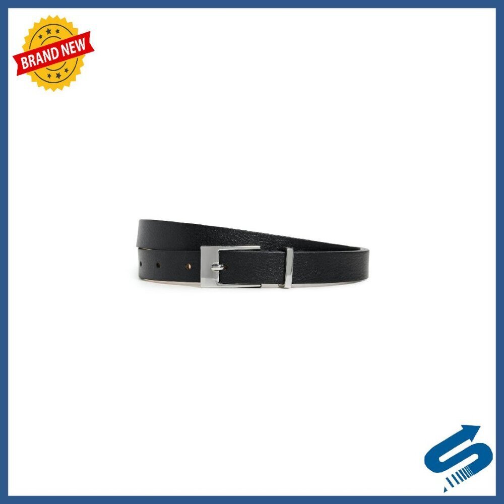 Leather Cowhide Belt with Silver Hardware, Women's Accessory